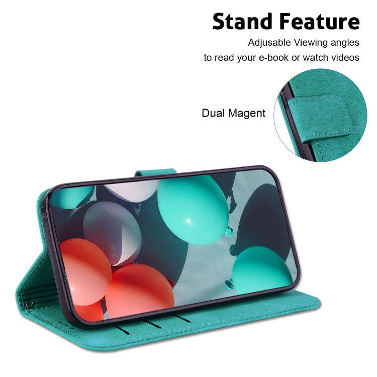 For Sony Xperia 1 IV 7-shaped Embossed Leather Phone Case(Green)