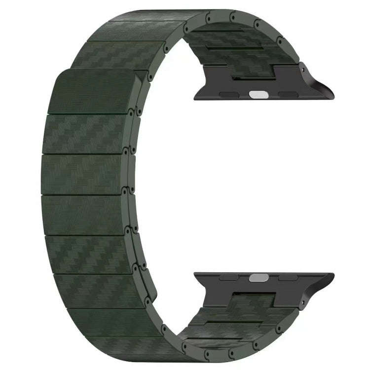 For Apple Watch Series 9 45mm Carbon Fiber Magnetic Loop Watch Band(Midnight Blue)