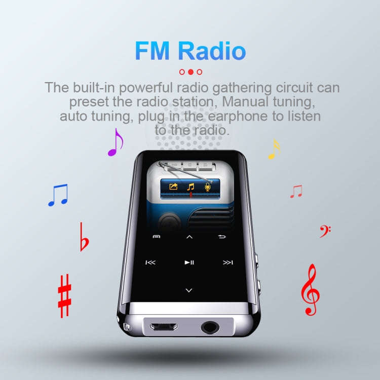 JNN M13 1.8 Inch LCD Screen Touch HiFi MP3 Player, Memory:64GB(With Bluetooth)