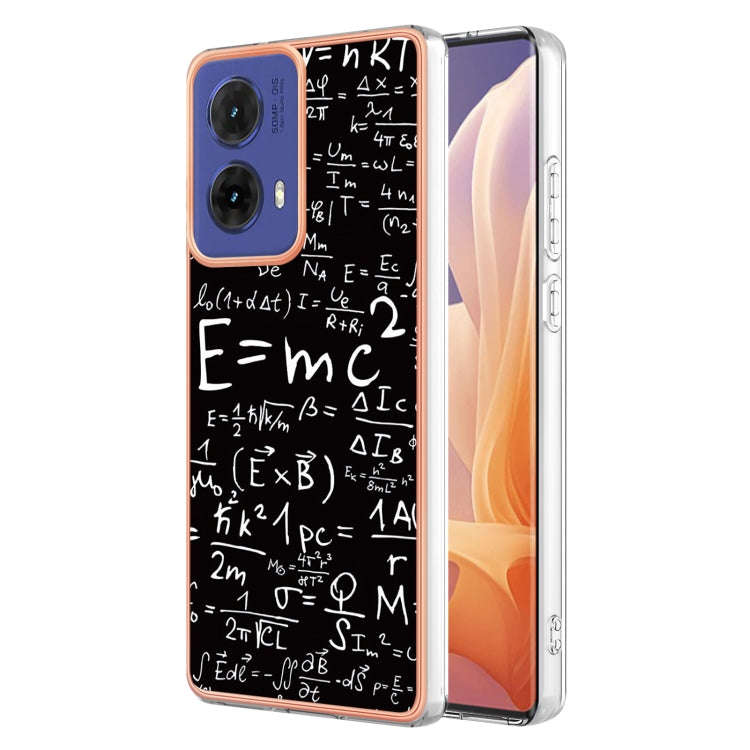 For Motorola Moto G85 Electroplating Marble Dual-side IMD Phone Case(Equation)