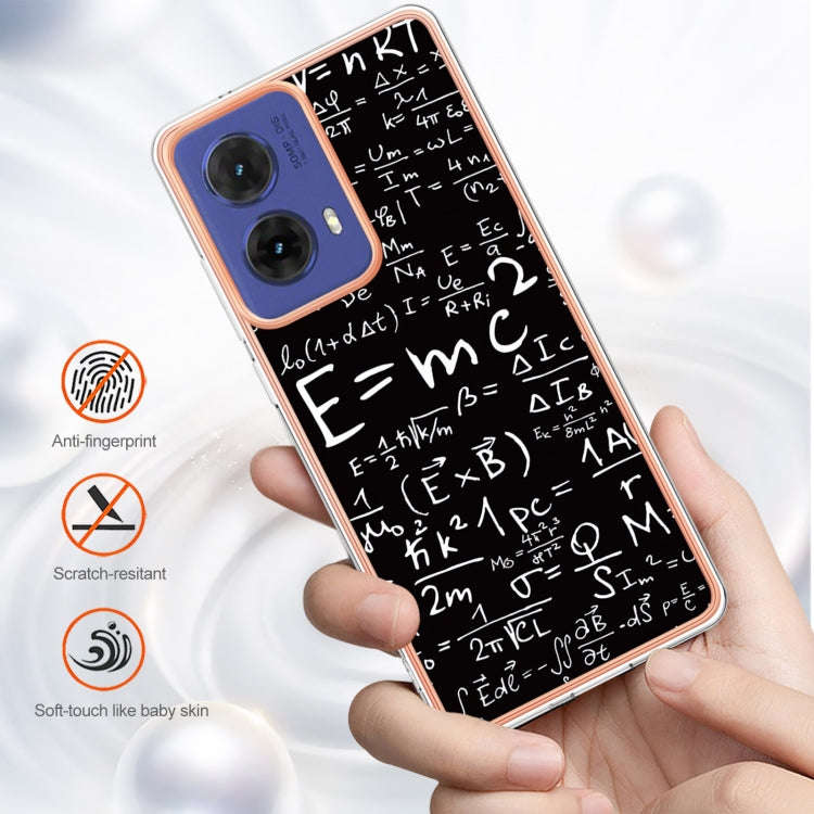 For Motorola Moto G85 Electroplating Marble Dual-side IMD Phone Case(Equation)