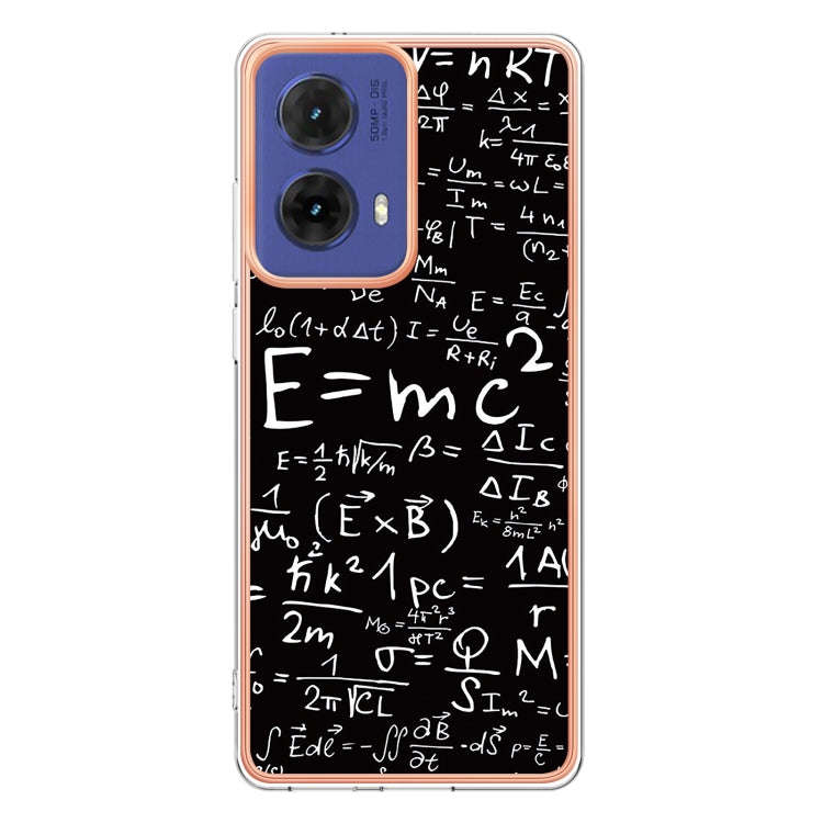 For Motorola Moto G85 Electroplating Marble Dual-side IMD Phone Case(Equation)