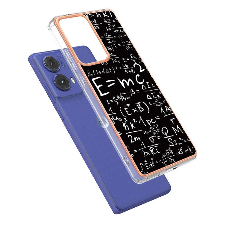 For Motorola Moto G85 Electroplating Marble Dual-side IMD Phone Case(Equation)