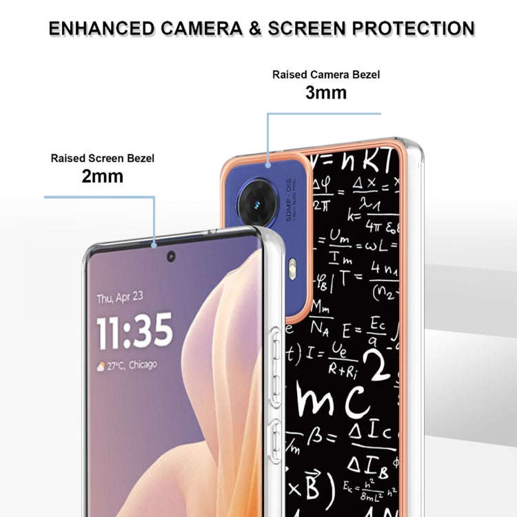 For Motorola Moto G85 Electroplating Marble Dual-side IMD Phone Case(Equation)