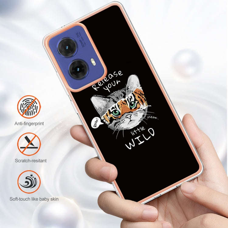 For Motorola Moto G85 Electroplating Marble Dual-side IMD Phone Case(Natural Growth)