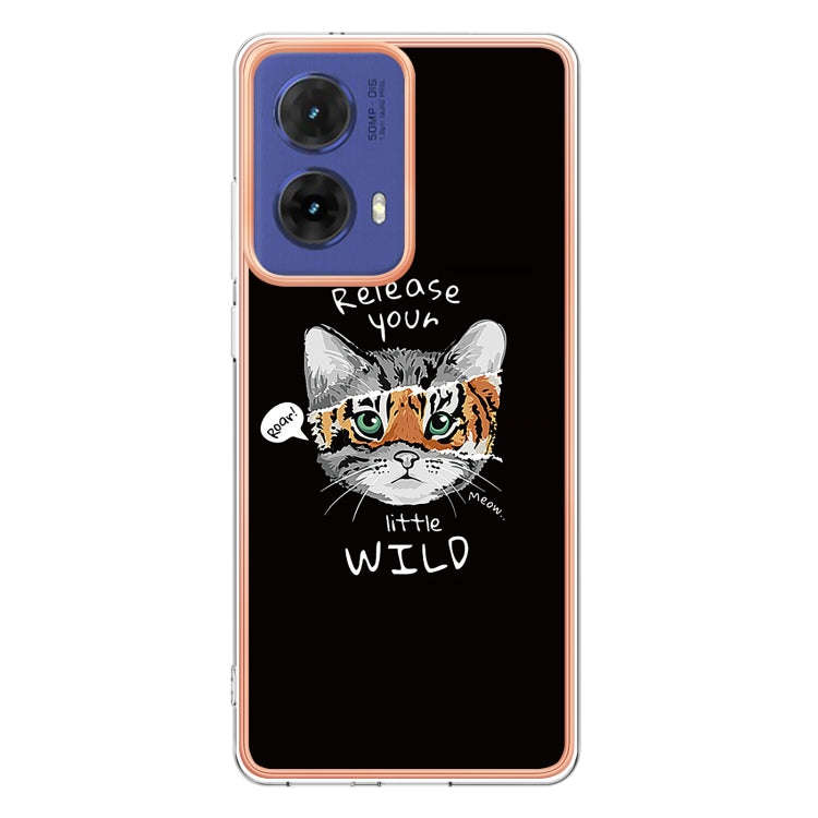 For Motorola Moto G85 Electroplating Marble Dual-side IMD Phone Case(Natural Growth)
