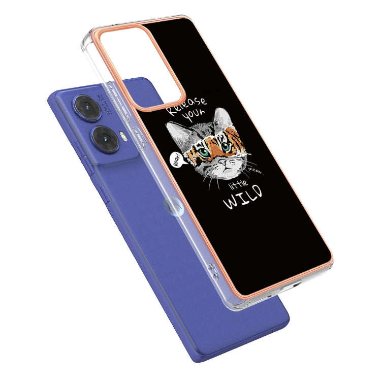 For Motorola Moto G85 Electroplating Marble Dual-side IMD Phone Case(Natural Growth)