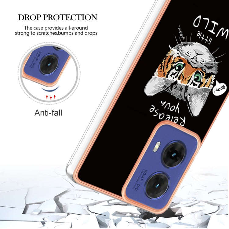 For Motorola Moto G85 Electroplating Marble Dual-side IMD Phone Case(Natural Growth)
