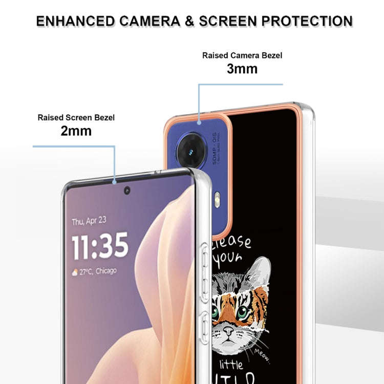 For Motorola Moto G85 Electroplating Marble Dual-side IMD Phone Case(Natural Growth)