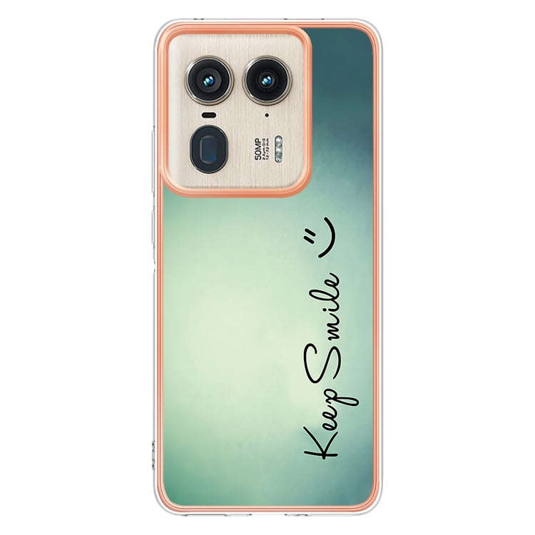 For Motorola Edge 50 Ultra Electroplating Marble Dual-side IMD Phone Case(Smile)
