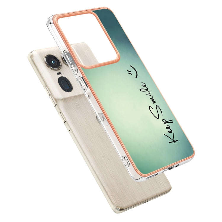 For Motorola Edge 50 Ultra Electroplating Marble Dual-side IMD Phone Case(Smile)