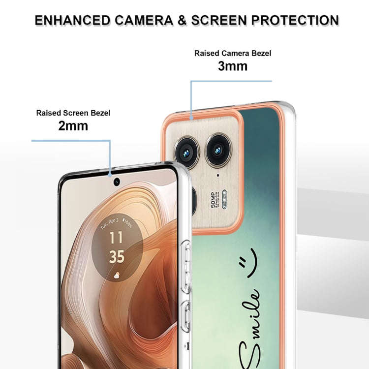 For Motorola Edge 50 Ultra Electroplating Marble Dual-side IMD Phone Case(Smile)