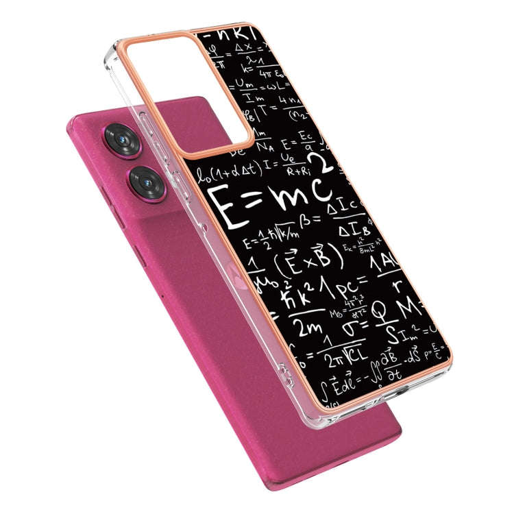 For Motorola Edge 50 Fusion Electroplating Marble Dual-side IMD Phone Case(Equation)