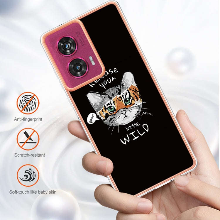 For Motorola Edge 50 Fusion Electroplating Marble Dual-side IMD Phone Case(Natural Growth)