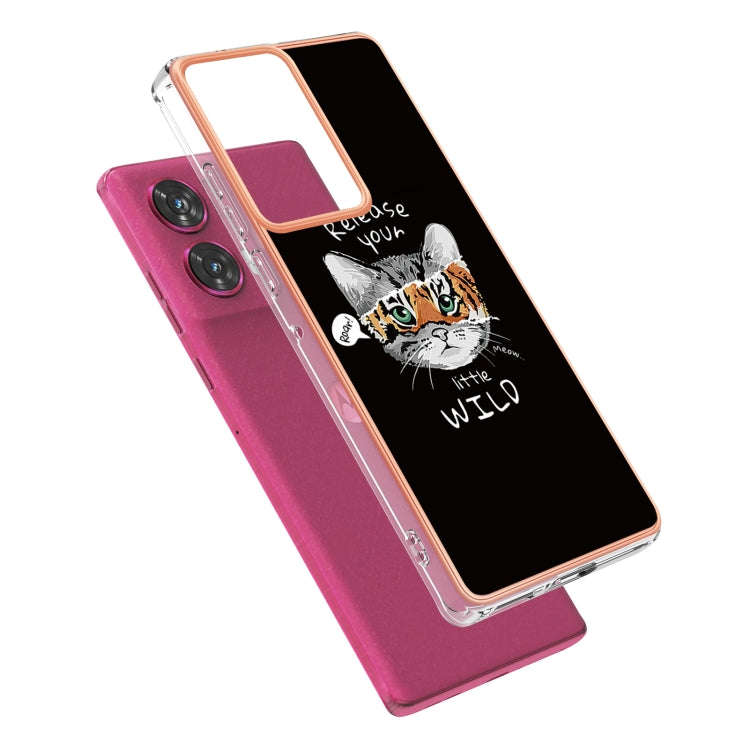 For Motorola Edge 50 Fusion Electroplating Marble Dual-side IMD Phone Case(Natural Growth)