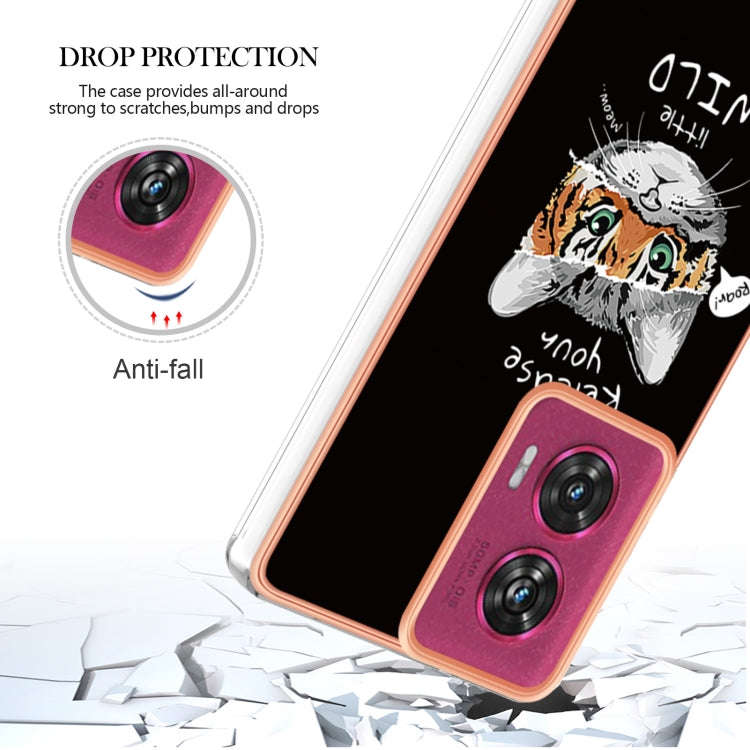 For Motorola Edge 50 Fusion Electroplating Marble Dual-side IMD Phone Case(Natural Growth)