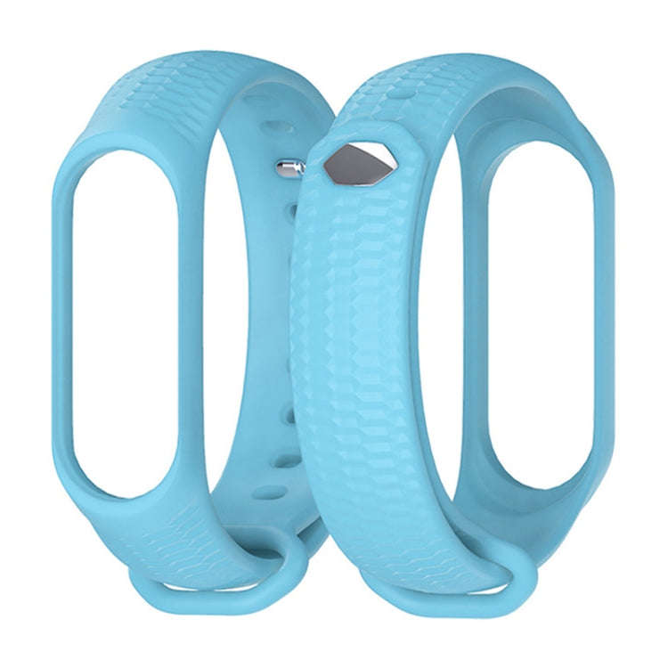 For Xiaomi Mi Band 3 / 4 Mijobs Honeycomb Textured Silicone Watch Band, Aurora Positive Buckle(Blue)