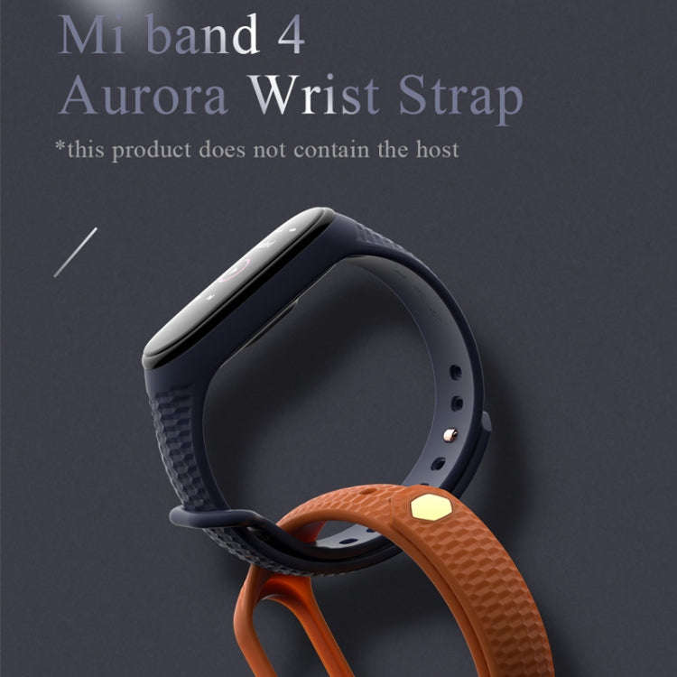 For Xiaomi Mi Band 3 / 4 Mijobs Honeycomb Textured Silicone Watch Band, Aurora Positive Buckle(Ar...
