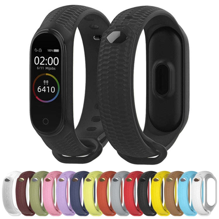 For Xiaomi Mi Band 3 / 4 Mijobs Honeycomb Textured Silicone Watch Band, Aurora Positive Buckle(Si...