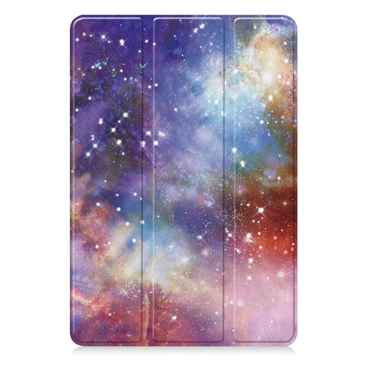 For Huawei MatePad 11.5 2023 Custer Painted 3-Fold Holder Smart Leather Tablet Case(Galaxy Nebula)