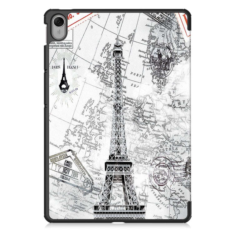 For Huawei MatePad 11.5 2023 Custer Painted 3-Fold Holder Smart Leather Tablet Case(Retro Tower)