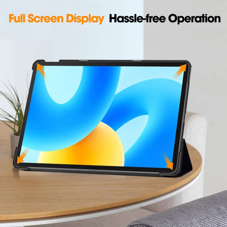 For Huawei MatePad 11.5 2023 Custer Painted 3-Fold Holder Smart Leather Tablet Case(Big Eye)