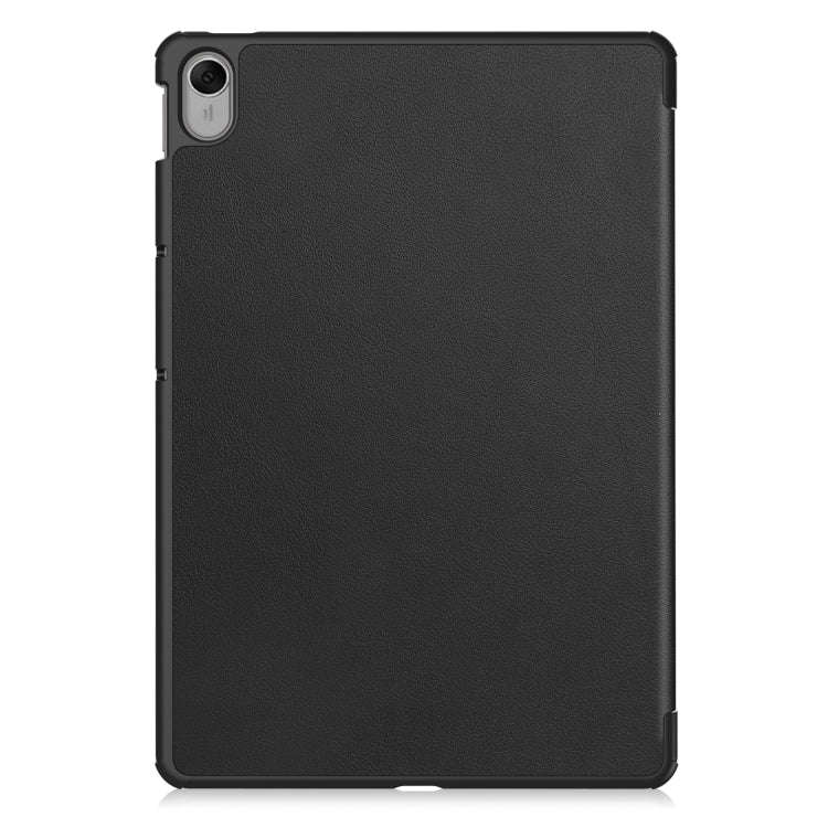 For Huawei MatePad 11.5 2023 Custer Texture 3-Fold Holder Leather Tablet Case(Black)