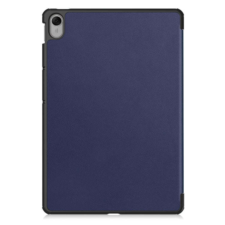 For Huawei MatePad 11.5 2023 Custer Texture 3-Fold Holder Leather Tablet Case(Dark Blue)