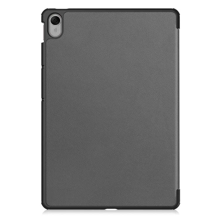 For Huawei MatePad 11.5 2023 Custer Texture 3-Fold Holder Leather Tablet Case(Gray)
