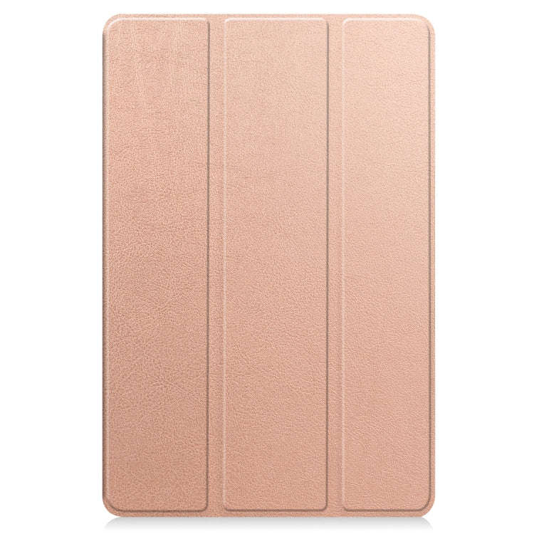 For Huawei MatePad 11.5 2023 Custer Texture 3-Fold Holder Leather Tablet Case(Rose Gold)