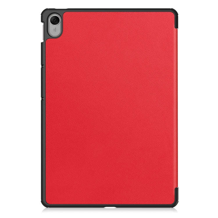 For Huawei MatePad 11.5 2023 Custer Texture 3-Fold Holder Leather Tablet Case(Red)