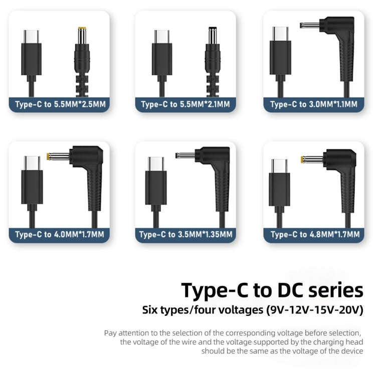 9V 5.5 x 2.1mm DC Power to Type-C Adapter Cable