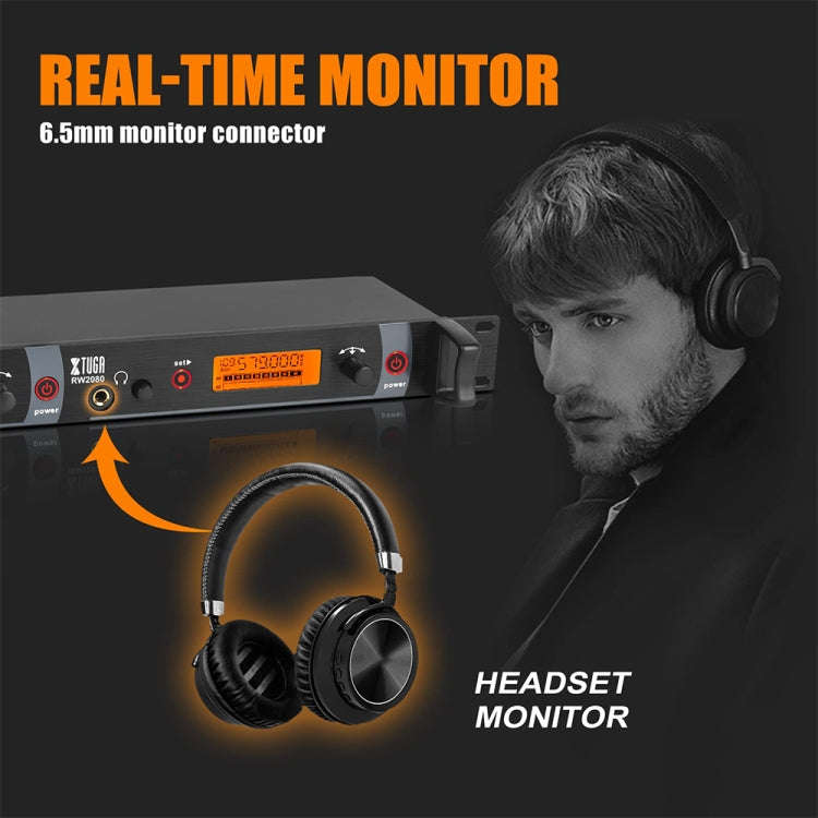 XTUGA RW2080 UHF Wireless Stage Singer In-Ear Monitor System 8 BodyPacks(US Plug)