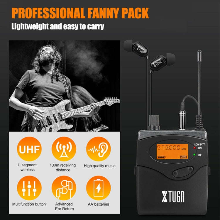 XTUGA RW2080 UHF Wireless Stage Singer In-Ear Monitor System 8 BodyPacks(US Plug)