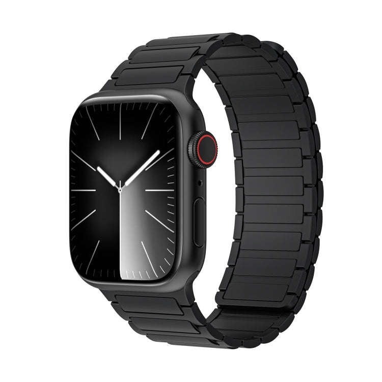 For Apple Watch Series 3 38mm Magnetic Loop Silicone Watch Band(Black)