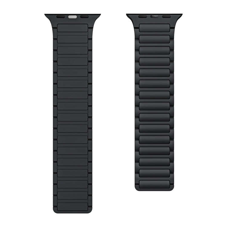 For Apple Watch Series 3 38mm Magnetic Loop Silicone Watch Band(Black)