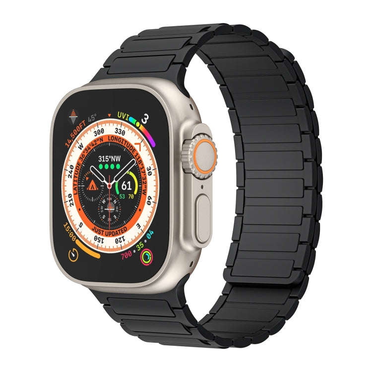 For Apple Watch Ultra 2 49mm Magnetic Loop Silicone Watch Band(Black)