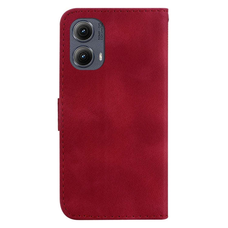 For Motorola Edge 2024 Seven-shaped Embossed Leather Phone Case(Red)