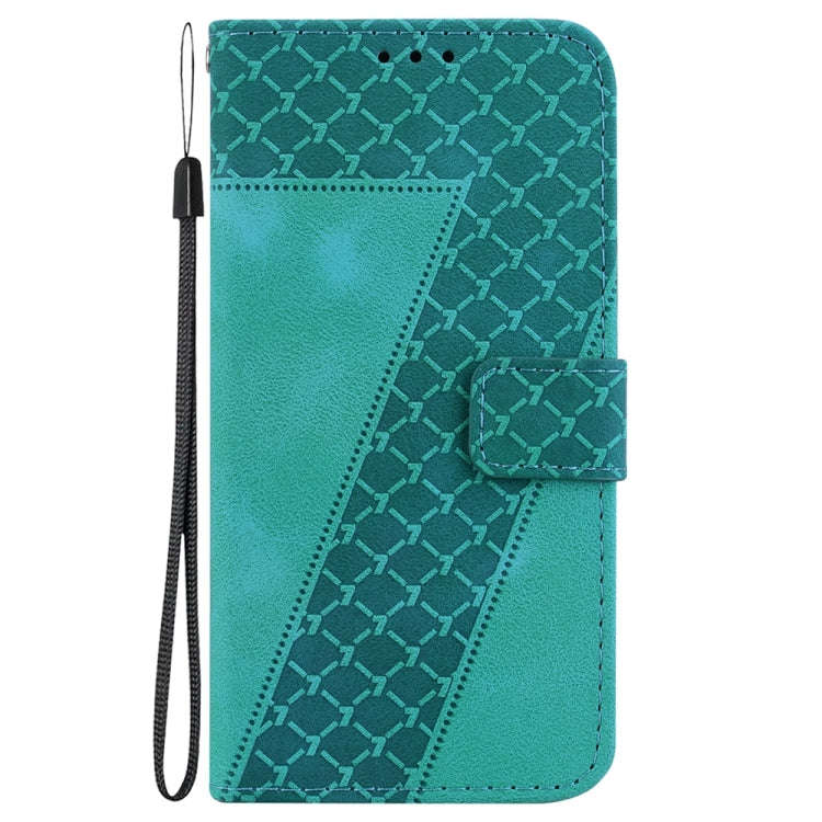 For Motorola Moto G85 Seven-shaped Embossed Leather Phone Case(Green)
