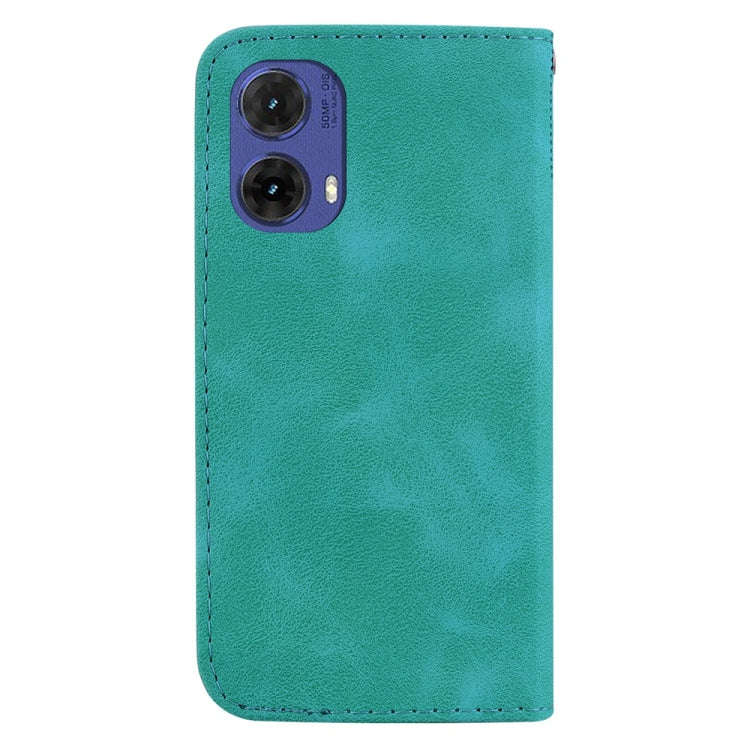 For Motorola Moto G85 Seven-shaped Embossed Leather Phone Case(Green)