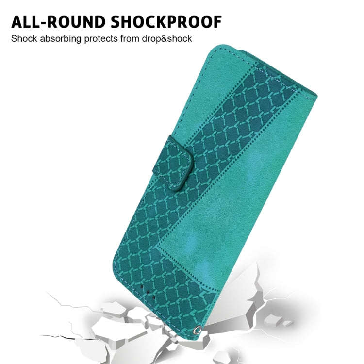For Motorola Moto G85 Seven-shaped Embossed Leather Phone Case(Green)
