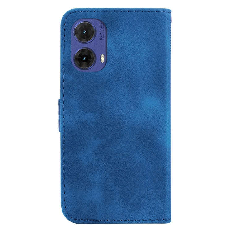 For Motorola Moto G85 Seven-shaped Embossed Leather Phone Case(Blue)