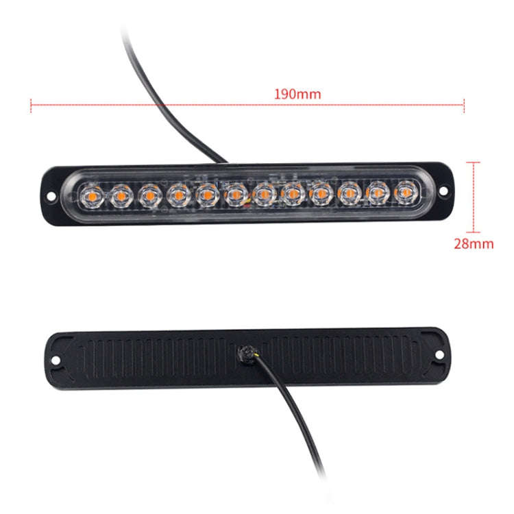 DC12V-24V / 36W Car Truck Emergency Strobe Flash Warning Light 12LEDs Long Ultra-thin Side Lights...