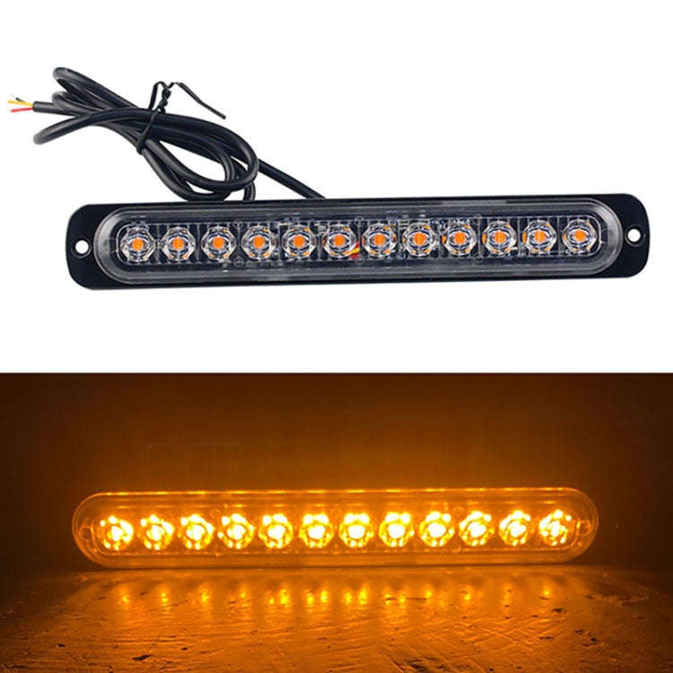 DC12V-24V / 36W Car Truck Emergency Strobe Flash Warning Light 12LEDs Long Ultra-thin Side Lights...