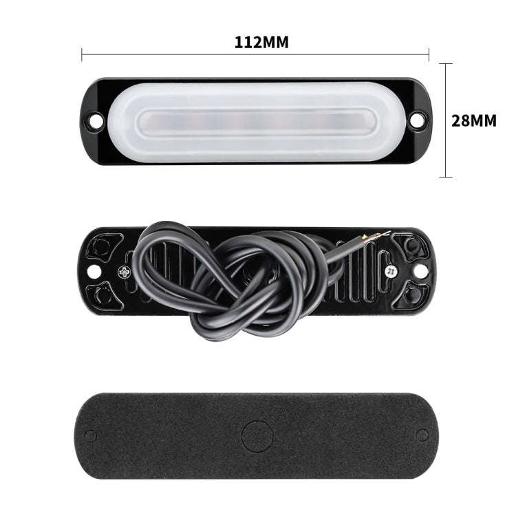 DC12V-24V / 18W Car Truck Emergency Strobe Flash Warning Light 6LEDs Ultra-thin Side Lights(Red)
