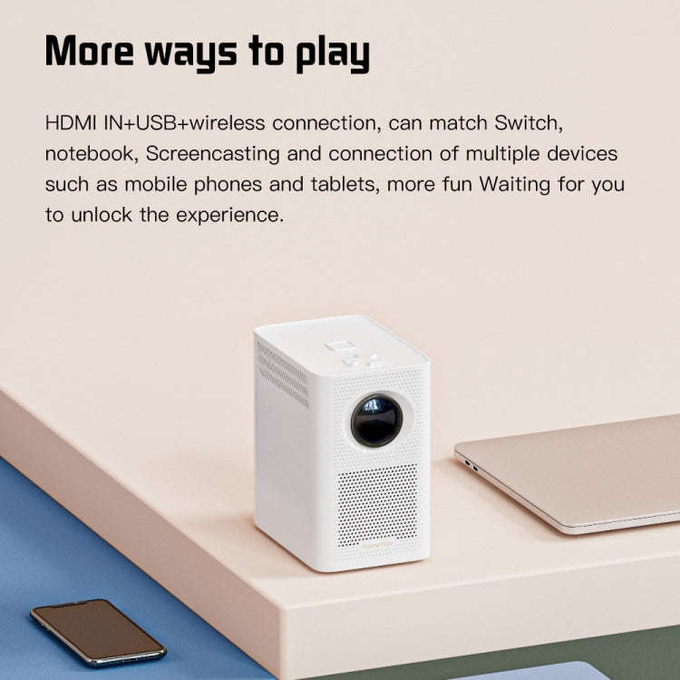 S30 Max Android 10 OS HD Portable WiFi Mobile Projector, Plug Type:UK Plug(White)