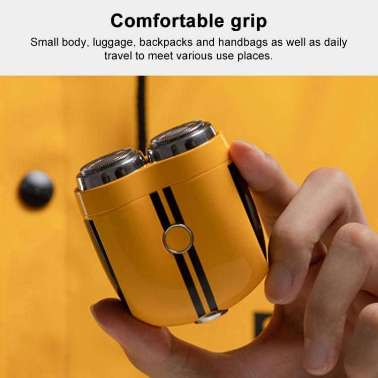 Portable Wet and Dry Double Shaving IPX7 Waterproof Electric Shaver(Yellow)