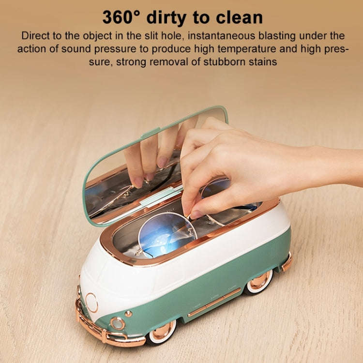 Bus-shaped Portable Ultrasonic Glasses Automatic Cleaner(Pink)