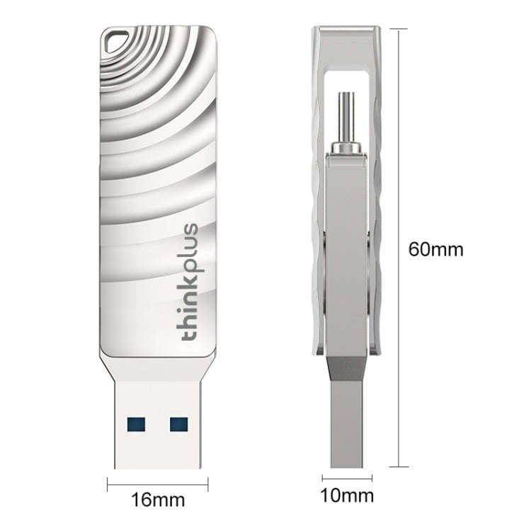 Lenovo Thinkplus MU232 USB 3.2 + USB-C / Type-C Dual Head Flash Drive, Memory:256GB