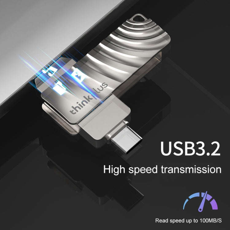 Lenovo Thinkplus MU232 USB 3.2 + USB-C / Type-C Dual Head Flash Drive, Memory:256GB
